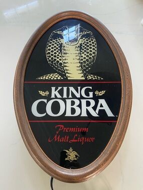 Premium Malt Liquor Lighted Wall Sign - Black and Gold vintage.. 1986